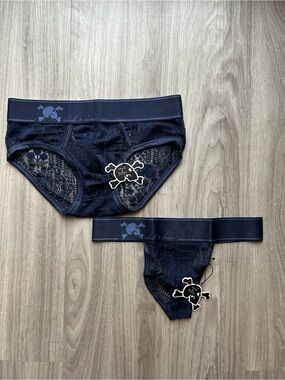 Skull & Bones | Burnout Brief & Thong Bundle in Navy (Small)